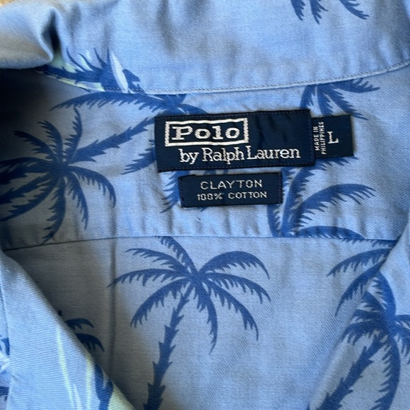 Men’s Polo Ralph Lauren Clayton Vintage Blue Hawaiian Shirt, Size Large - Picture 4 of 6